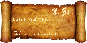 Nyiri Zsófia névjegykártya